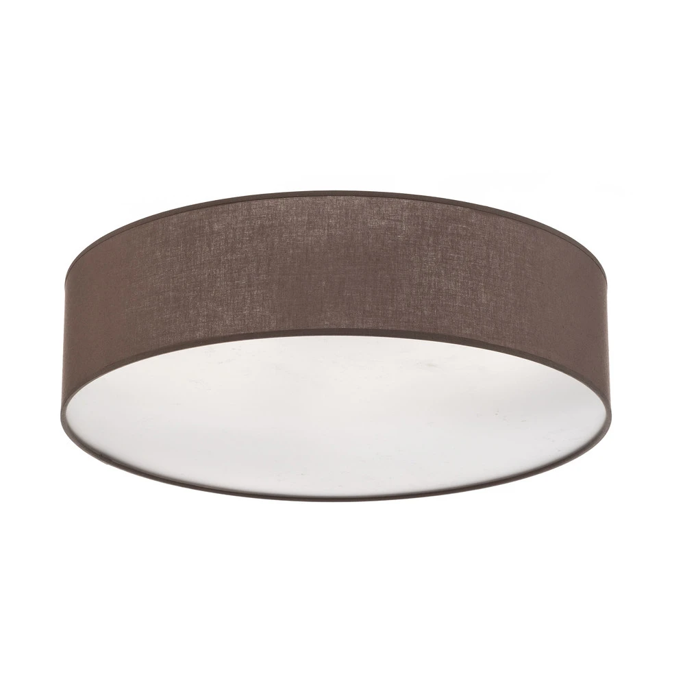 Abat-jour conique Euluna Roller plafond, abat-jour en tissu couleur terre, Ø50cm