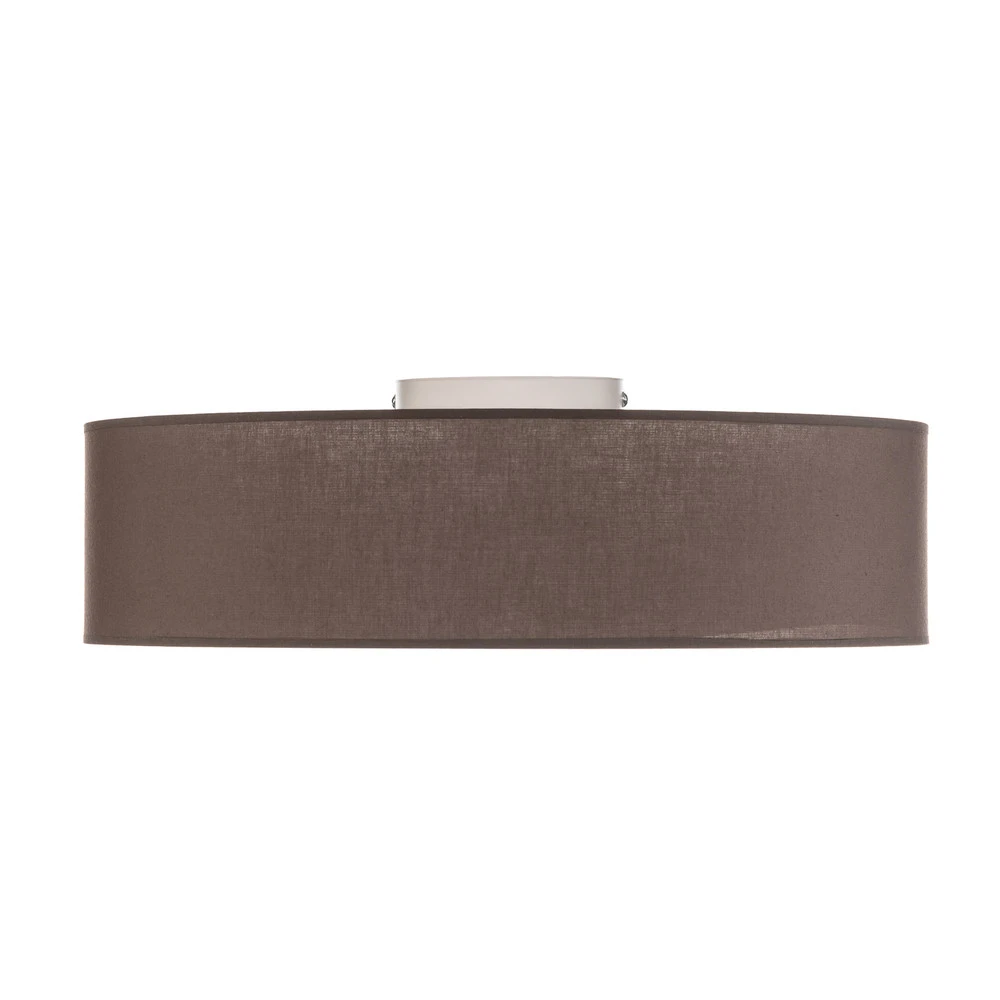 Abat-jour conique Euluna Roller plafond, abat-jour en tissu couleur terre, Ø50cm