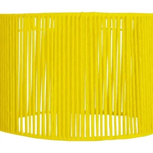 Abat-jour fil coton citron 45 cm. avec câble textile