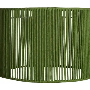 Abat-jour fil coton vert, 22 cm. avec câble textile