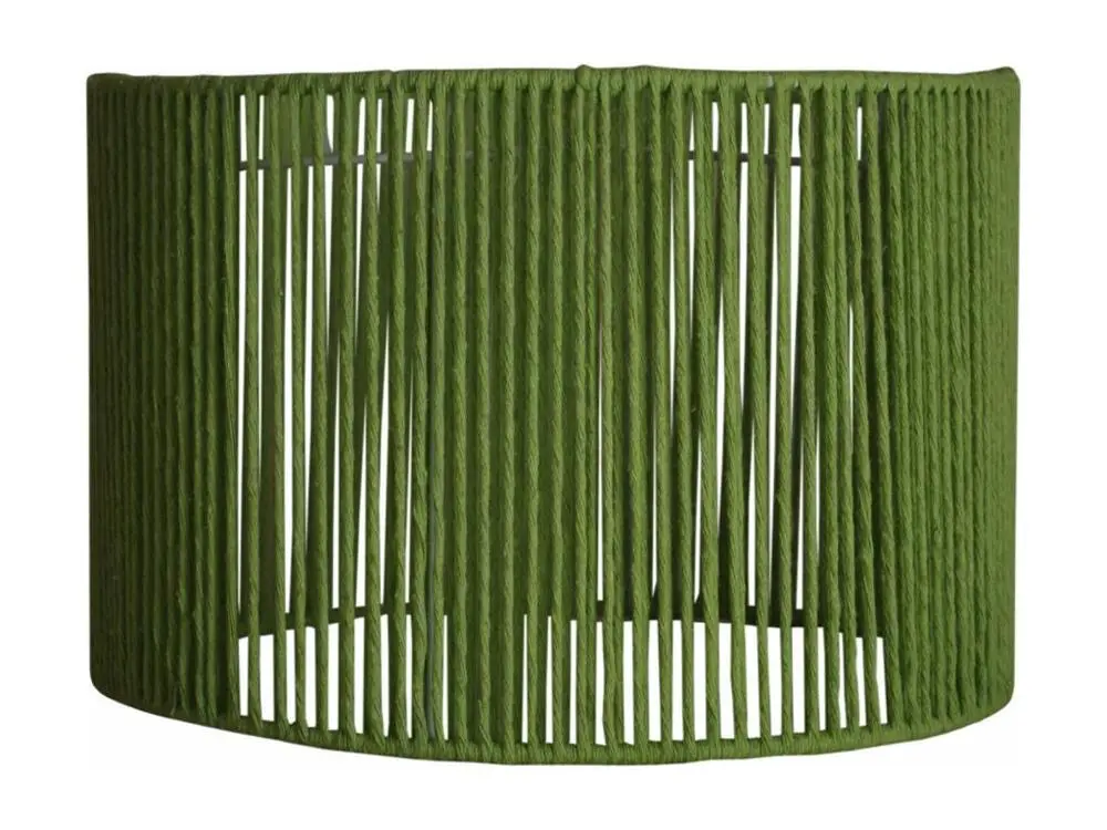 Abat-jour fil coton vert, 22 cm. avec câble textile