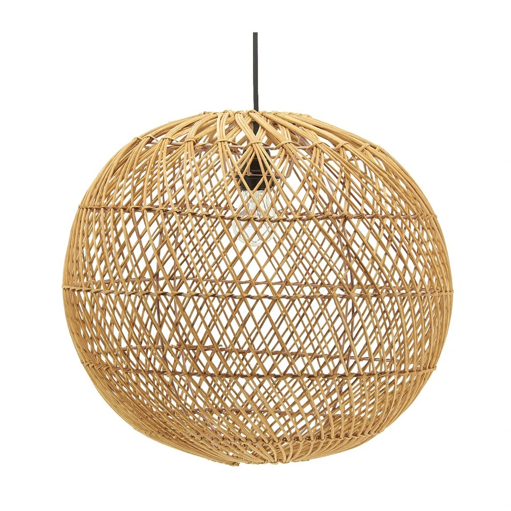 Abat-jour pour suspension boule en rotin ample exemple pour intérieur moderne