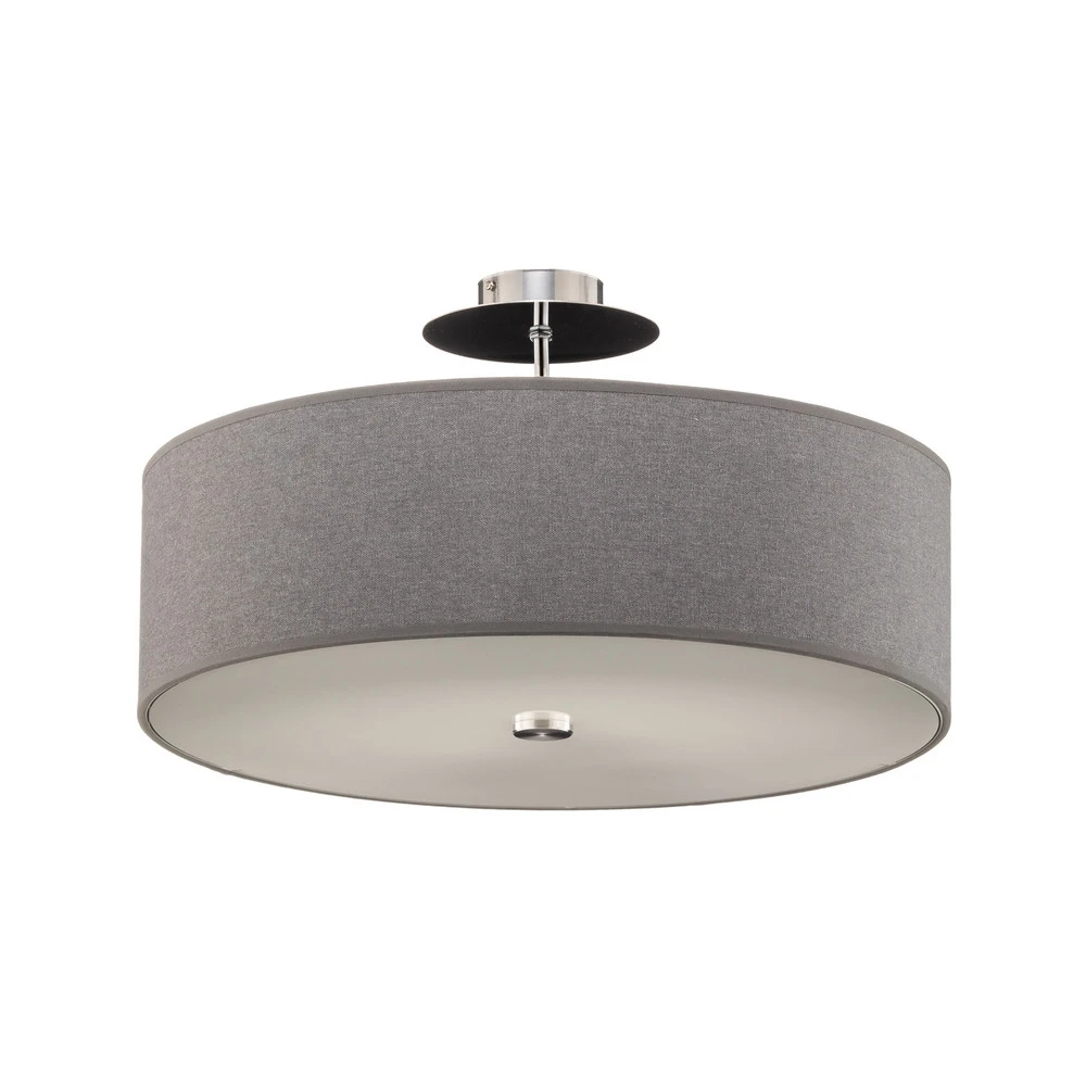 Design Contemporain Plafonnier Viviane avec abat-jour textile, gris
