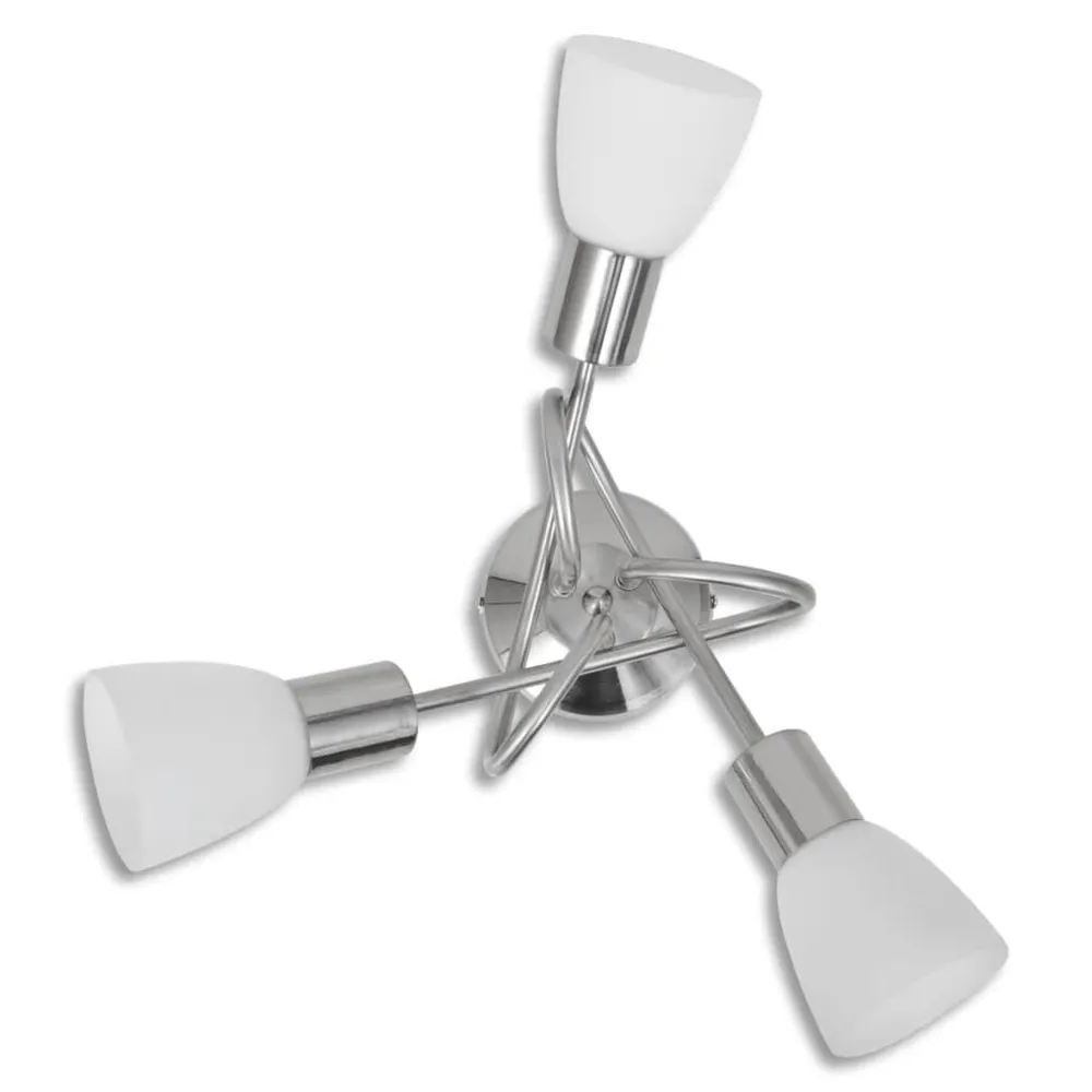 Haute Qualité Plafonnier avec abat-jour en verre pour 3 ampoules E14