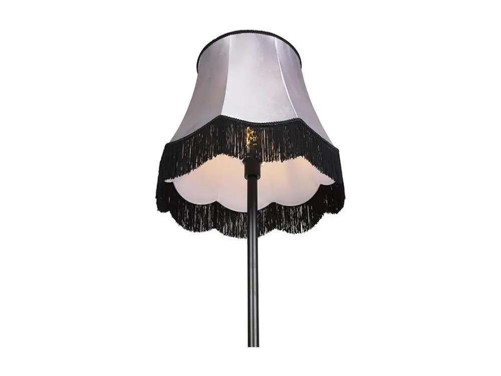 Lampadaire authentique noir avec abat-jour Granny B gris - Simplo