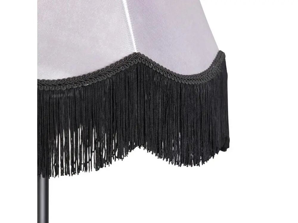Lampadaire authentique noir avec abat-jour Granny B gris - Simplo