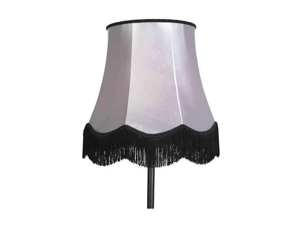 Lampadaire authentique noir avec abat-jour Granny B gris - Simplo
