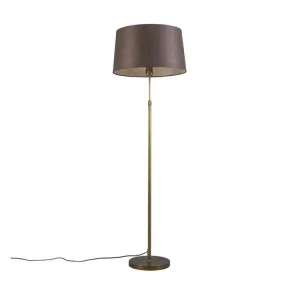 Lampadaire en bronzé avec abat-jour marron réglable 45 cm - Parte pour salon et chambre