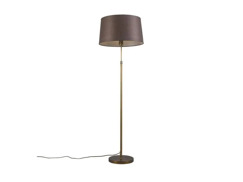 Lampadaire en bronzé avec abat-jour marron réglable 45 cm - Parte pour salon et chambre