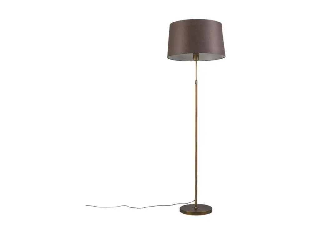 Lampadaire en bronzé avec abat-jour marron réglable 45 cm - Parte pour salon et chambre