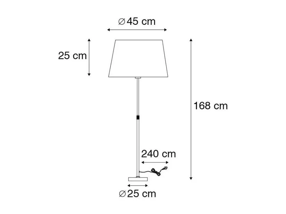 Lampadaire en bronzé avec abat-jour marron réglable 45 cm - Parte pour salon et chambre
