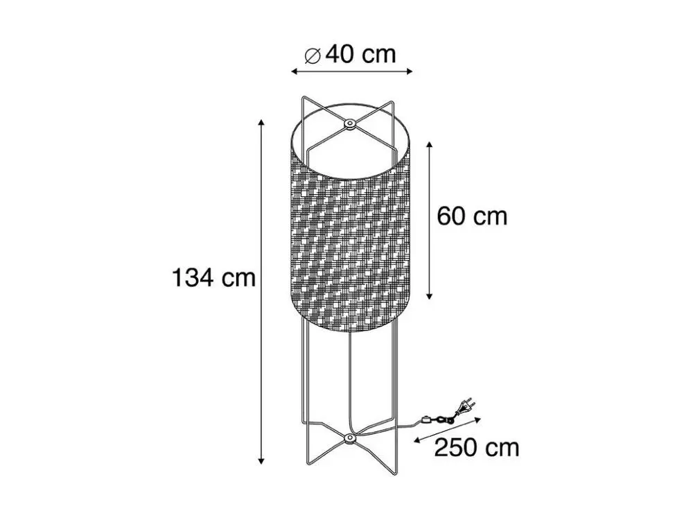 Lampadaire design acier avec abat-jour en lin écru - Rich
