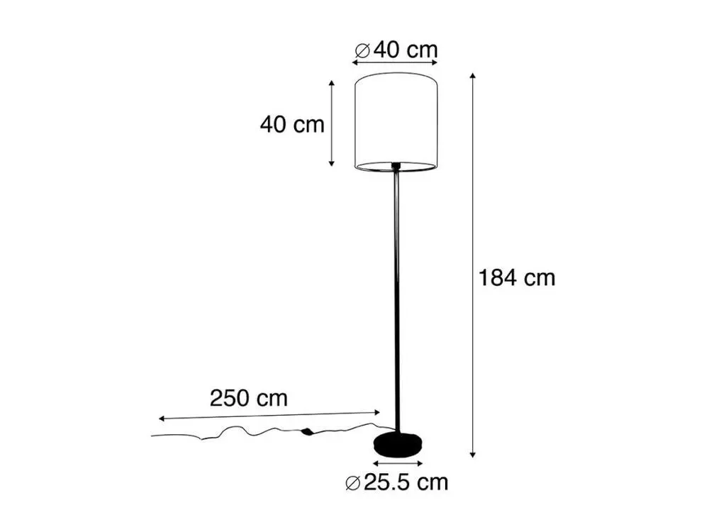 Lampadaire romantique en laiton avec abat-jour rose 40 cm - Simplo pour éclairage d'ambiance