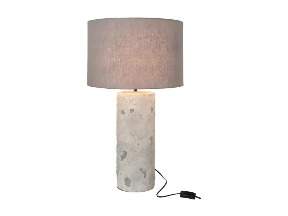 Lampe + Abat-Jour Greta Beton Gris Spacieux - L 42 x l 42 x H 72 cm