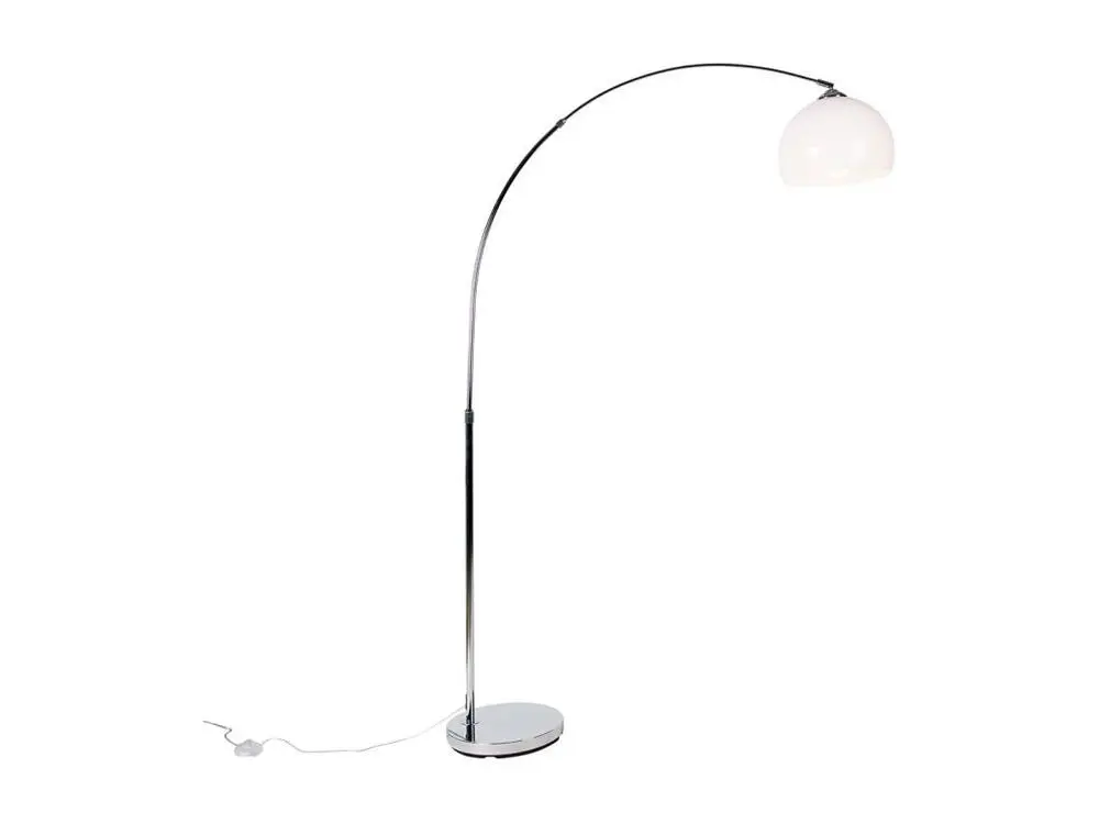 Lampe à arc intelligente chrome avec abat-jour blanc avec Wifi A60 - Arc Basique