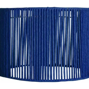 Lampe à poser Abat-jour fil coton, bleu 23 cm.