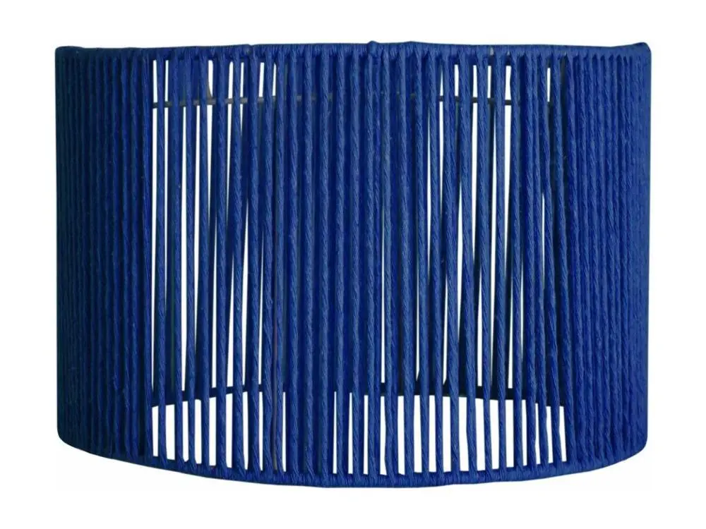Lampe à poser Abat-jour fil coton, bleu 23 cm.