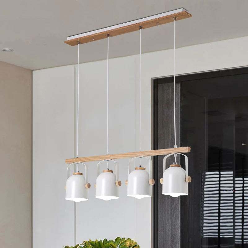 Lustre linéaire à abat-jour en forme de dôme blanc/gris, 3/4 têtes, éclairage d'îlot nordique en métal au-dessus de la Tab...