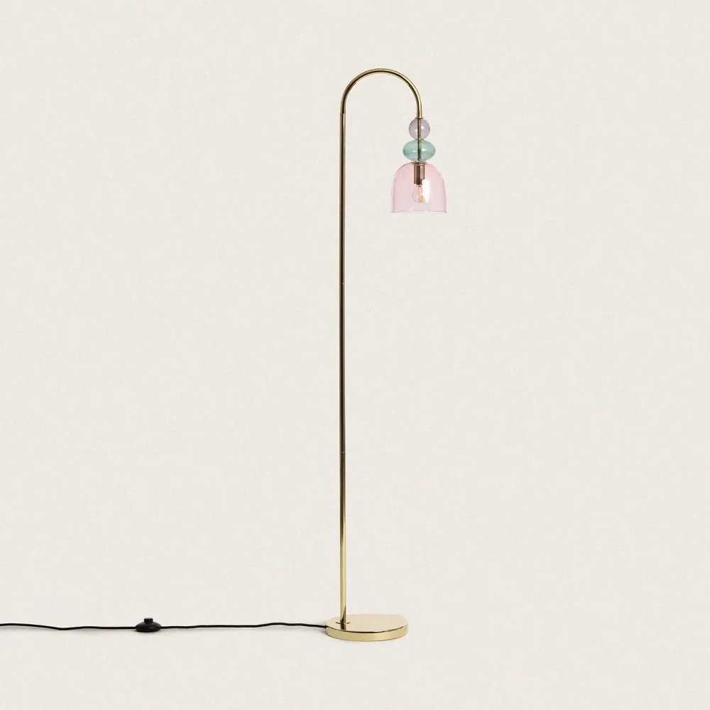 Lustre en métal avec abat-jour de verre et éclairage LED | Dimmable | Haute luminosité