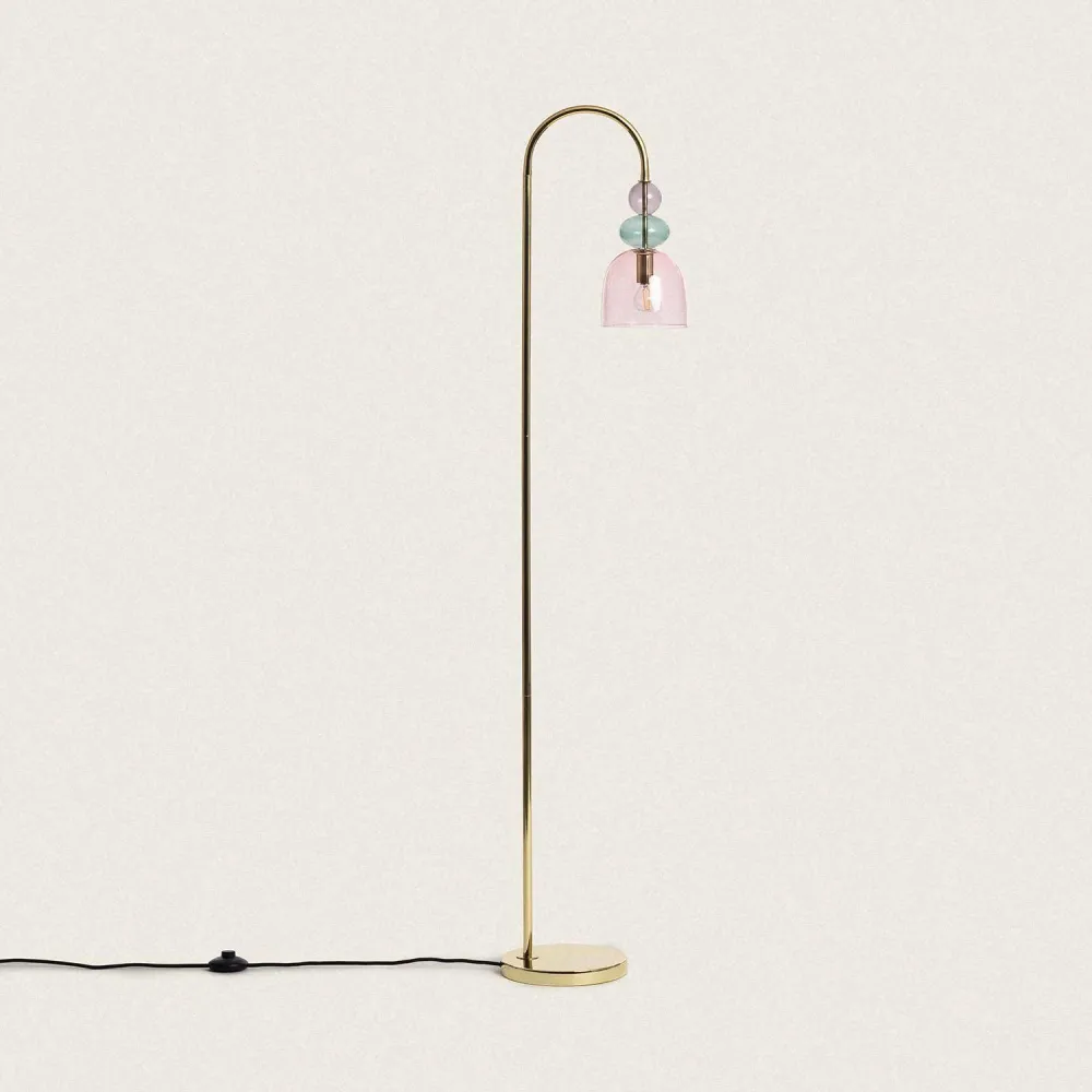 Lustre en métal avec abat-jour de verre et éclairage LED | Dimmable | Haute luminosité