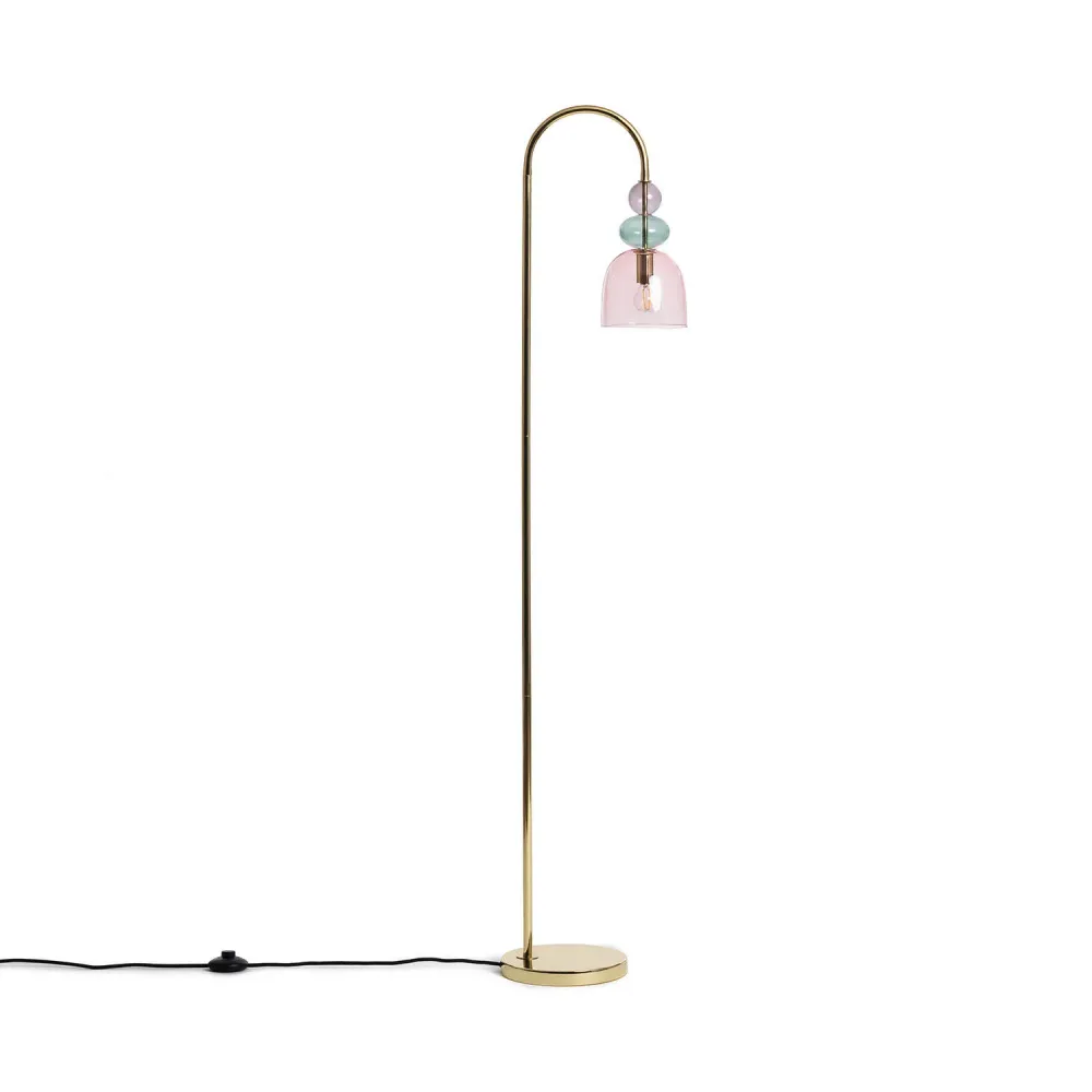 Lustre en métal avec abat-jour de verre et éclairage LED | Dimmable | Haute luminosité