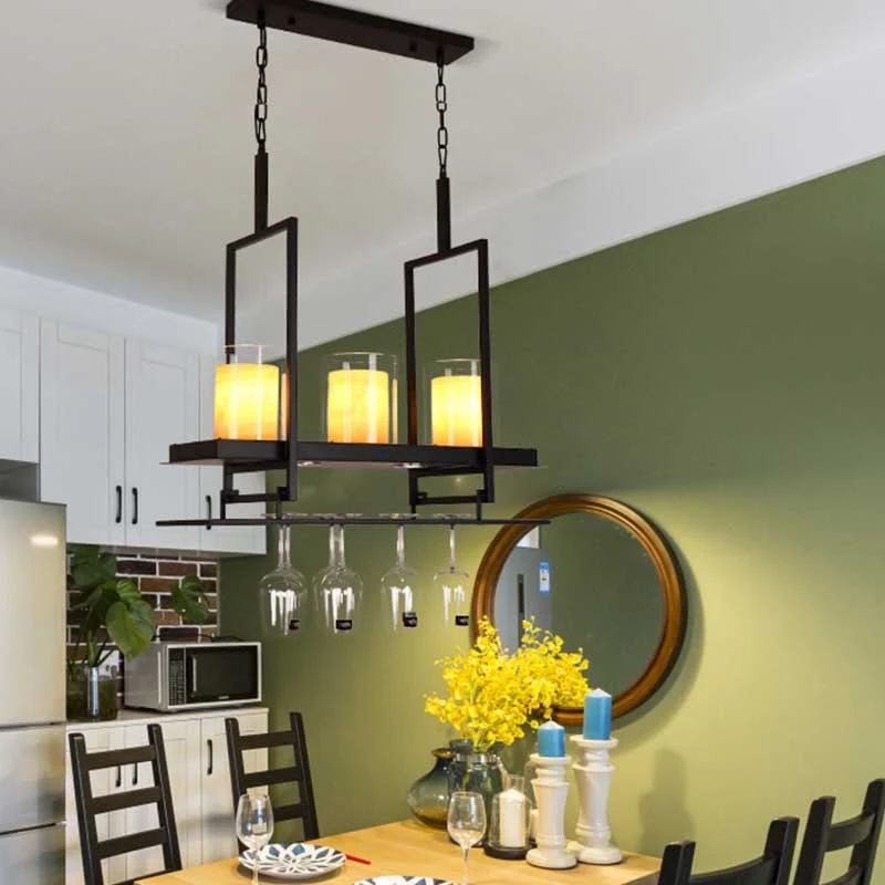 Plafonnier classique en verre cylindrique pour salle à manger, 3/5 lumières, avec abat-jour intérieur en marbre jaune