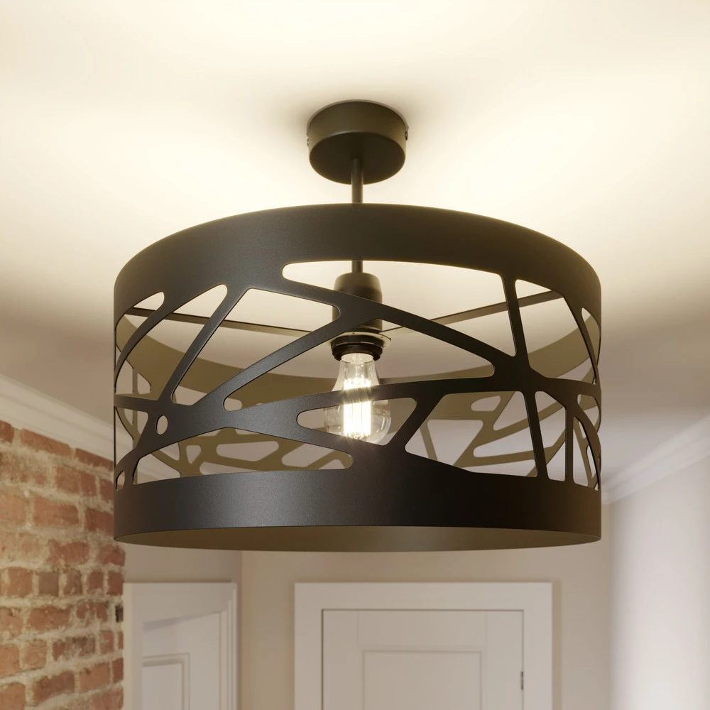 Plafonnier Modul Frez Abat-jour exemple Ø39cm noir pour décoration intérieure