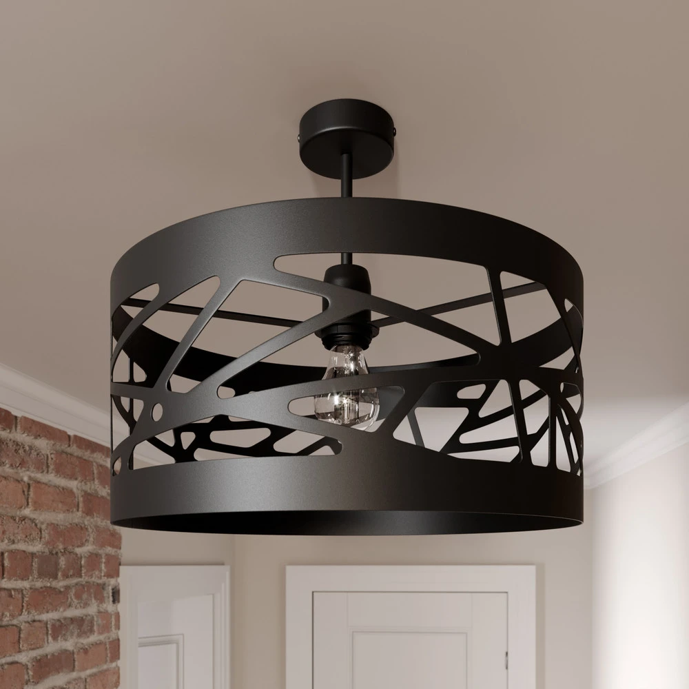 Plafonnier Modul Frez Abat-jour exemple Ø39cm noir pour décoration intérieure
