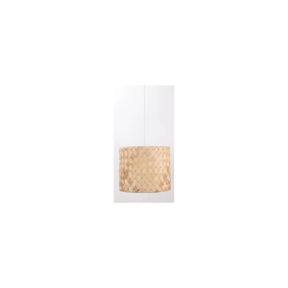 Socle en bois massif Lampe en bambou avec abat-jour, technologie d'éclairage LED intégrée.