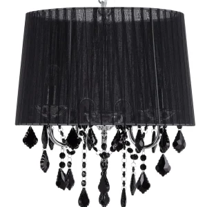 Socle en céramique Lustre avec abat-jour noir EVANS