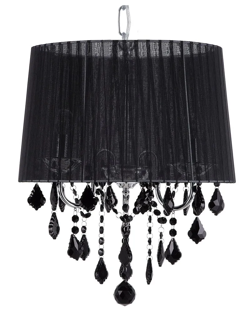 Socle en céramique Lustre avec abat-jour noir EVANS