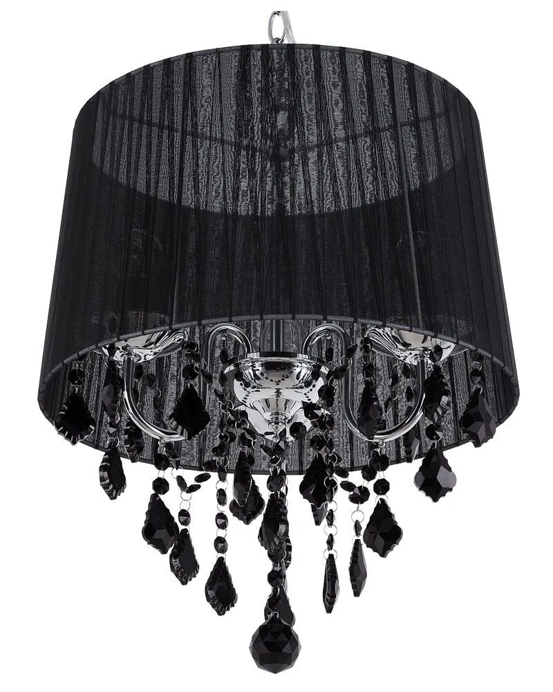 Socle en céramique Lustre avec abat-jour noir EVANS