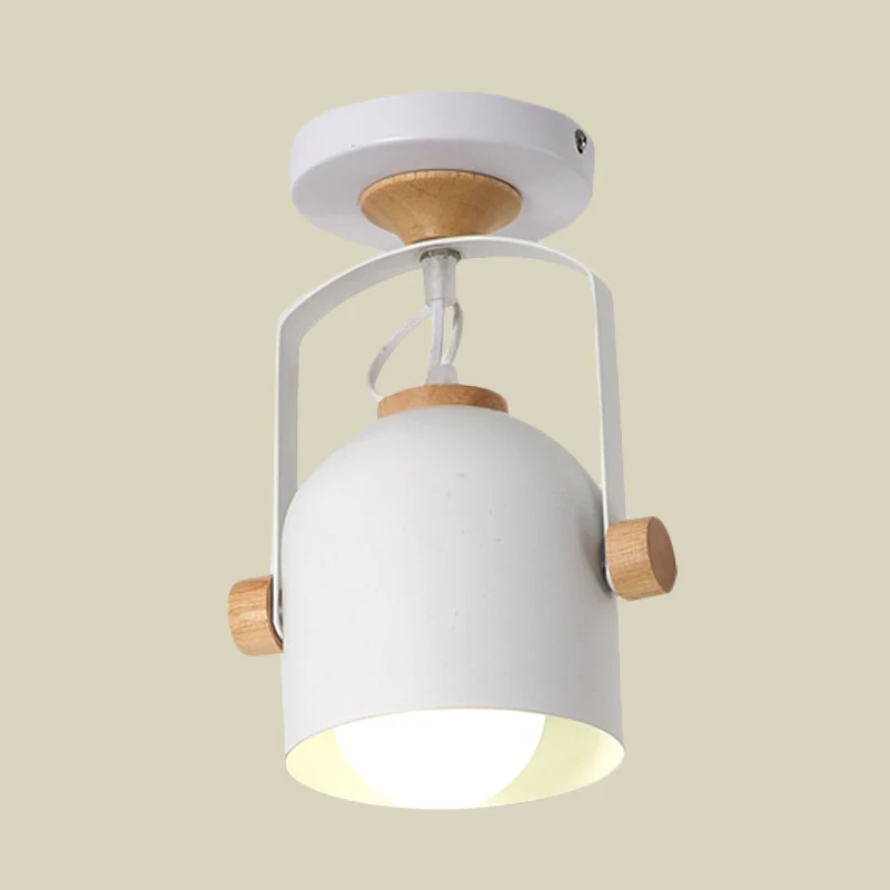 Suspension à abat-jour Plafonnier métallique rotatif Macaron Loft, 1 lumière, abat-jour en forme de tasse, pour salle de bain