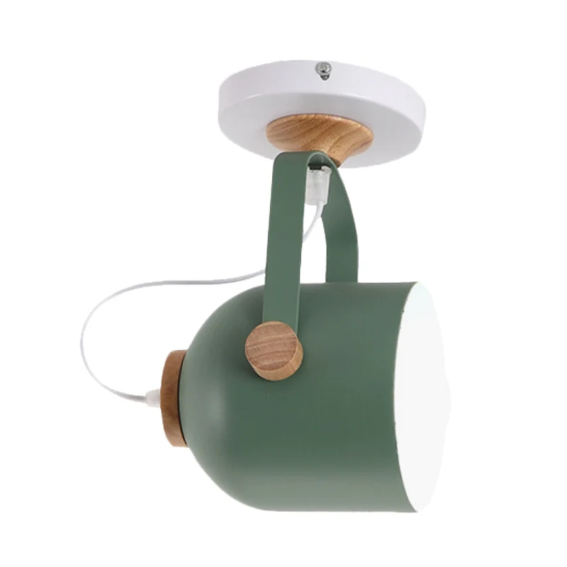 Suspension à abat-jour Plafonnier métallique rotatif Macaron Loft, 1 lumière, abat-jour en forme de tasse, pour salle de bain
