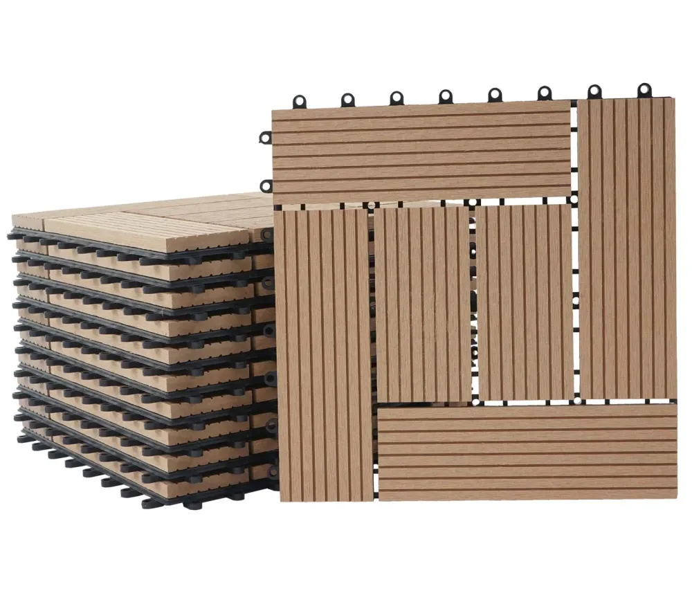Dalles de terrasse aspect bois en WPC 30x30cm clipsable 1m² balcon jardin extérieur 04_0005499