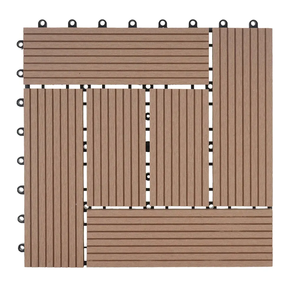 Dalles de terrasse aspect bois en WPC 30x30cm clipsable 1m² balcon jardin extérieur 04_0005499
