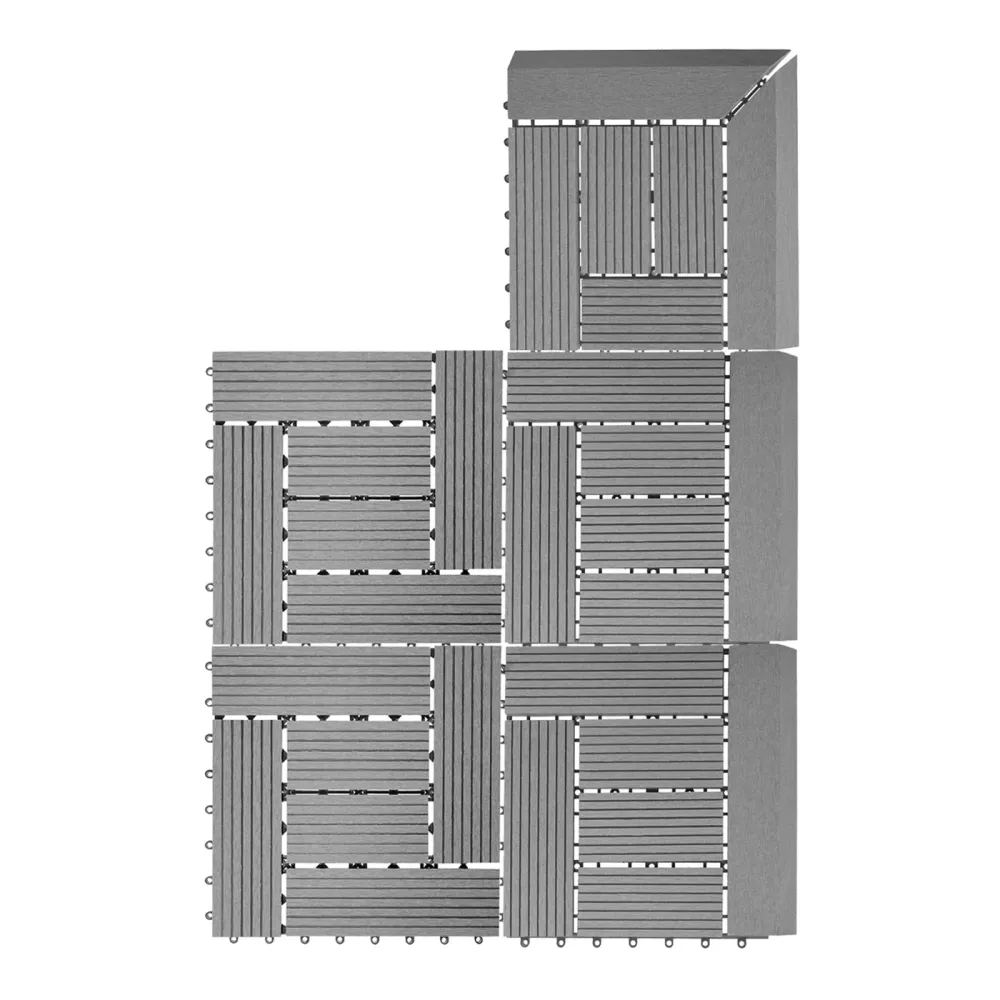 Dalles de terrasse aspect bois en WPC 30x30cm clipsable 1m² balcon jardin extérieur 04_0005499