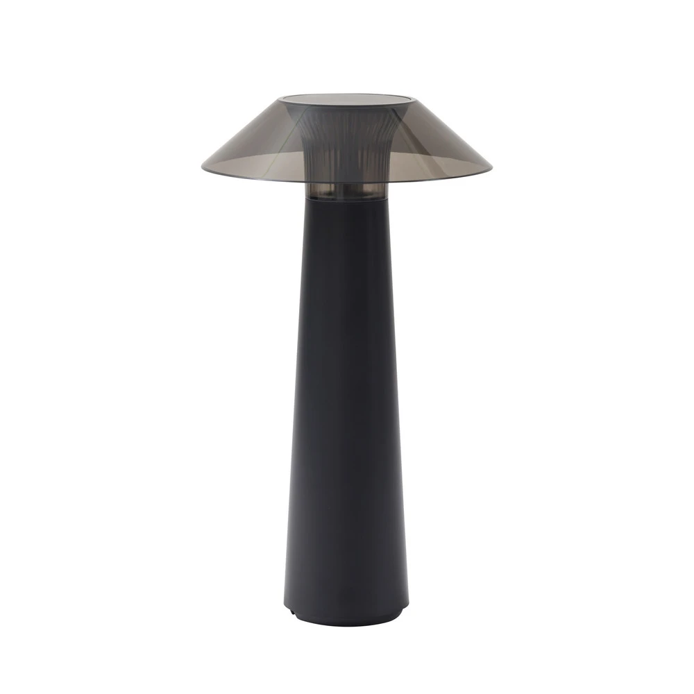 Lindby Lampe d'extérieur à LED accumulateur Gomba, noir, intensité variable
