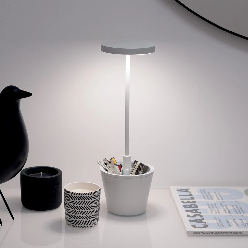 Zafferano Poldina Reverso lampe batterie blanc
