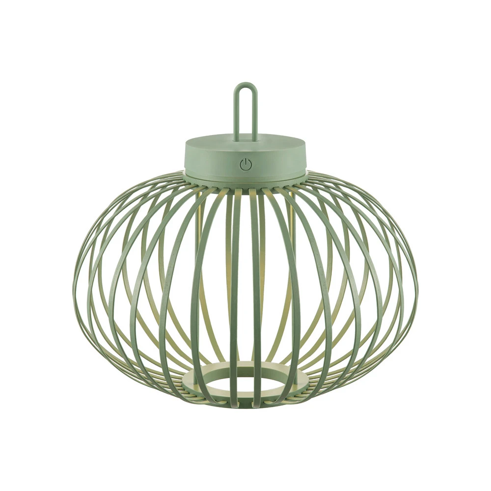JUST LIGHT. Lampe de table LED accumulateur Akuba, vert, 33 cm, bambou