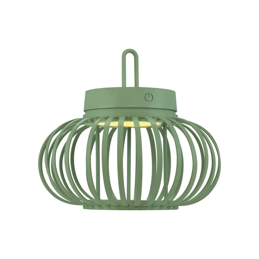 Lanterne murale JUST LIGHT. Lampe de table LED à autonomie renouvelable Akuba, vert, 22 cm, bambou