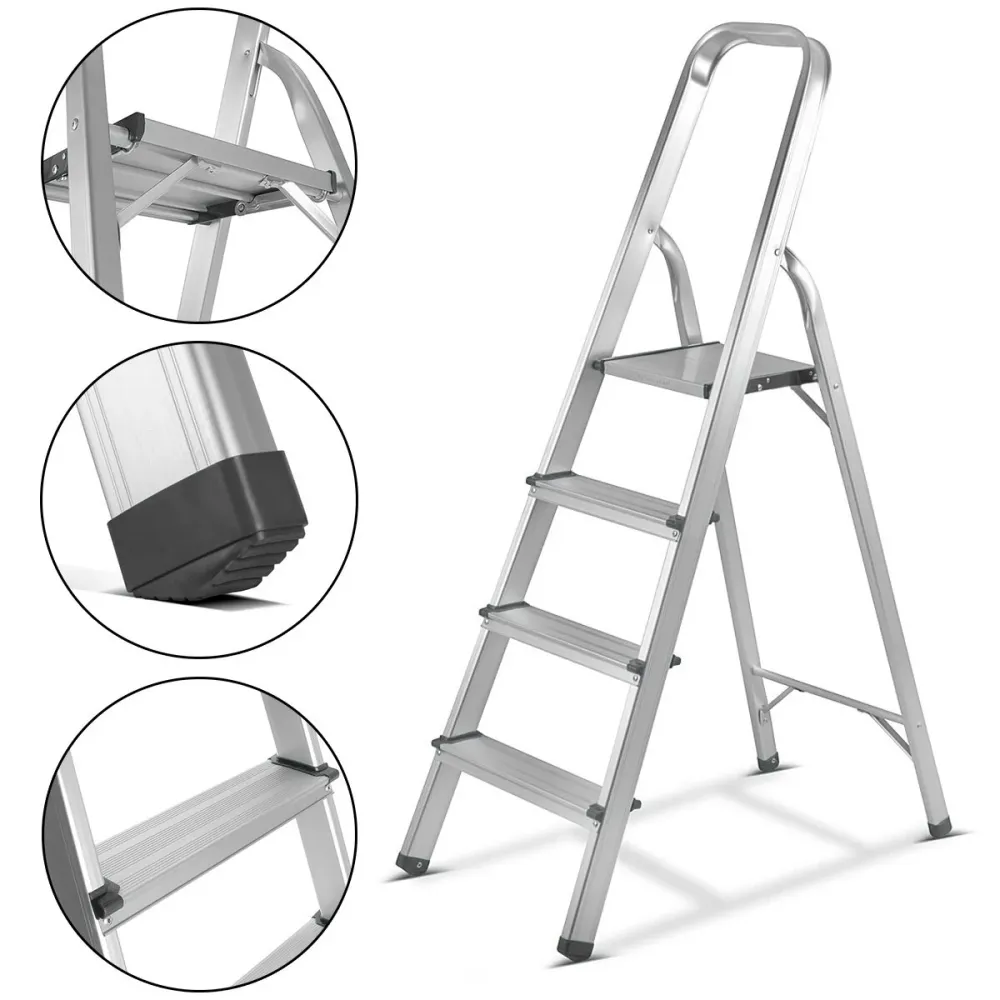 Stahlwerk Stahleiter HL-4 ST 150 kg, 4 étapes, hauteur du support 78 cm, échelle en aluminium / chef d'orchestre pliant /...