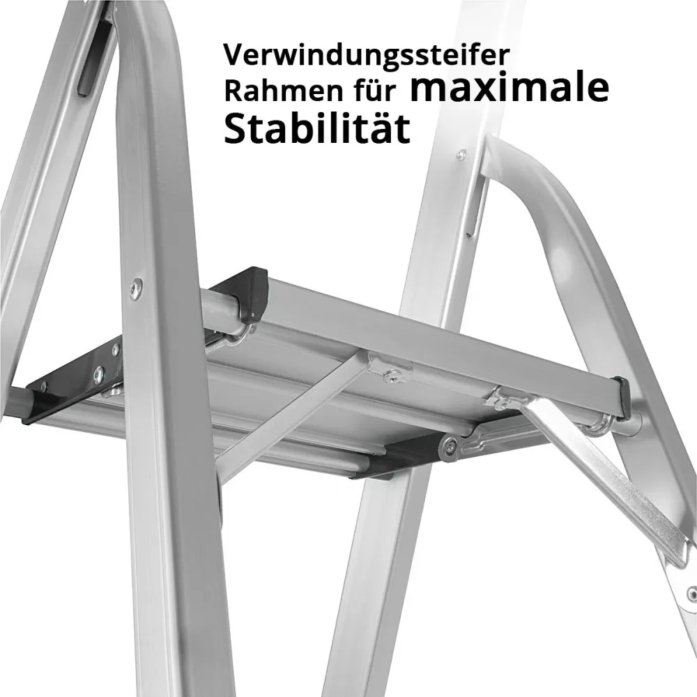 Stahlwerk Stahleiter HL-4 ST 150 kg, 4 étapes, hauteur du support 78 cm, échelle en aluminium / chef d'orchestre pliant /...