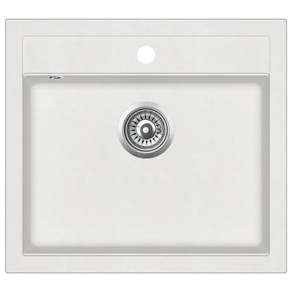 Evier de cuisine egouttoir seul lavabo encastré réversible avec trou de montage pour robinet et distributeur de savon inté...