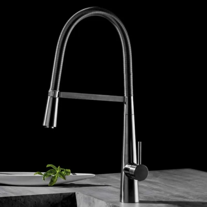 Panier de vaisselle Mitigeur monocommande pour évier de cuisine avec douchette orientable finition inox brossé collection...