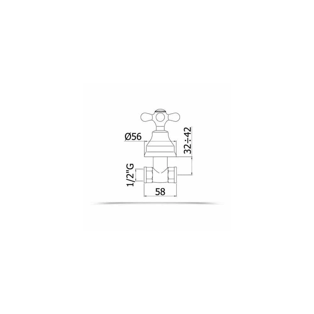 Robinet encastré douche droit série IRIS modèle IRV010BR bronzé Paffoni