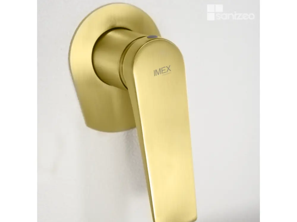 Robinet Mitigeur de Lavabo Encastré anti-calcaire Or Brossé IMEX Sanizéo DELOS GLD055/OC