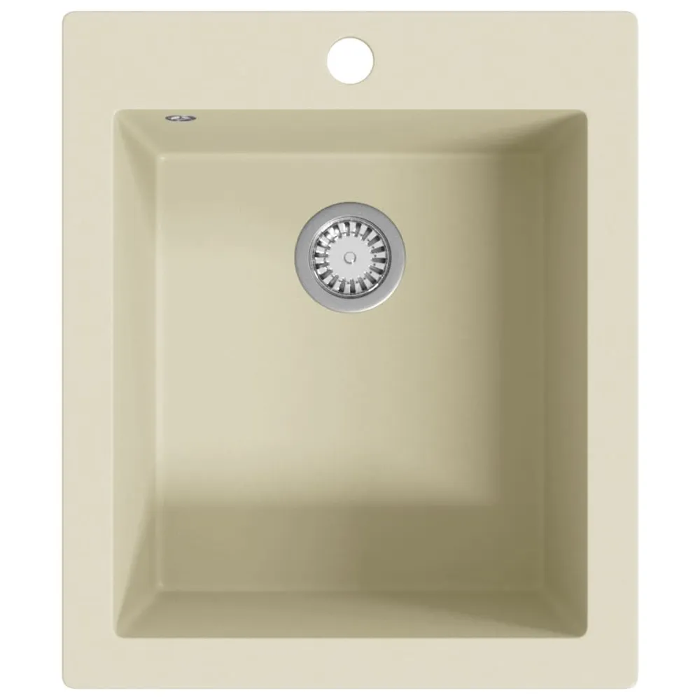 Évier de cuisine Granit Seul lavabo Crème