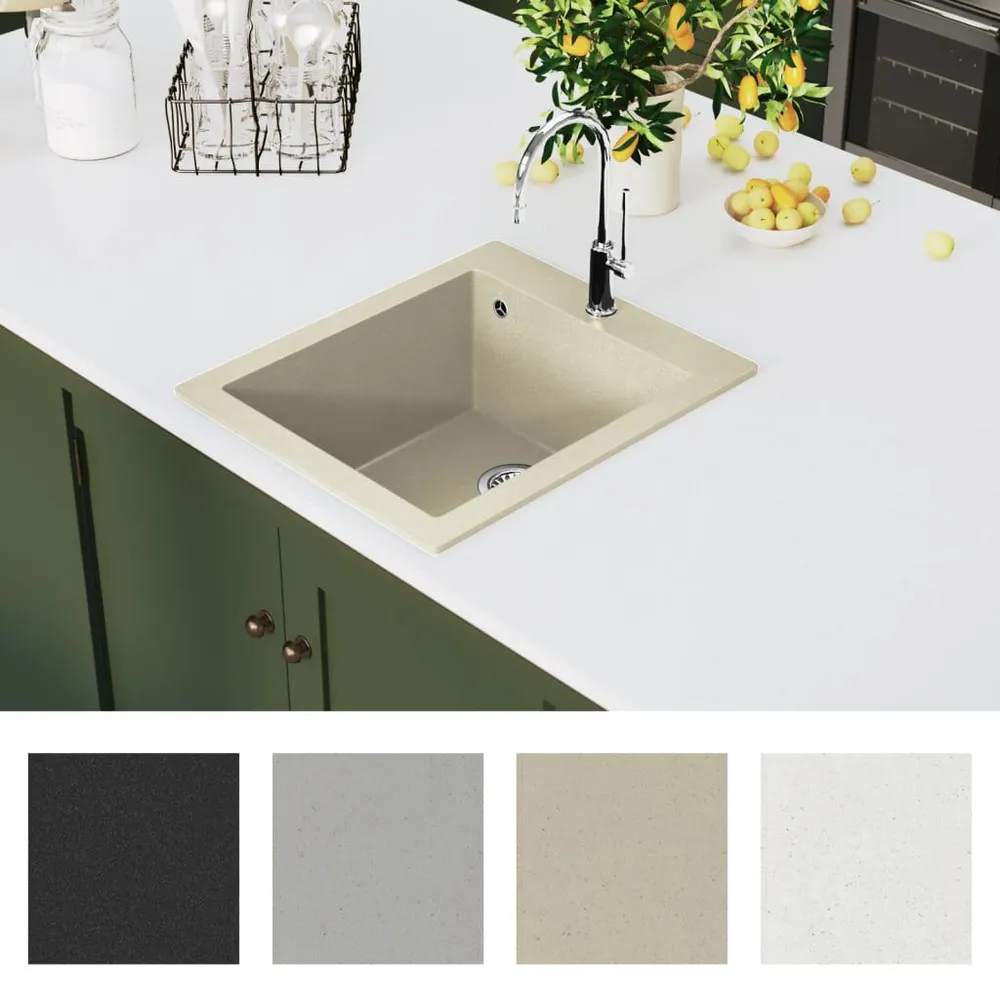 Évier de cuisine Granit Seul lavabo Crème