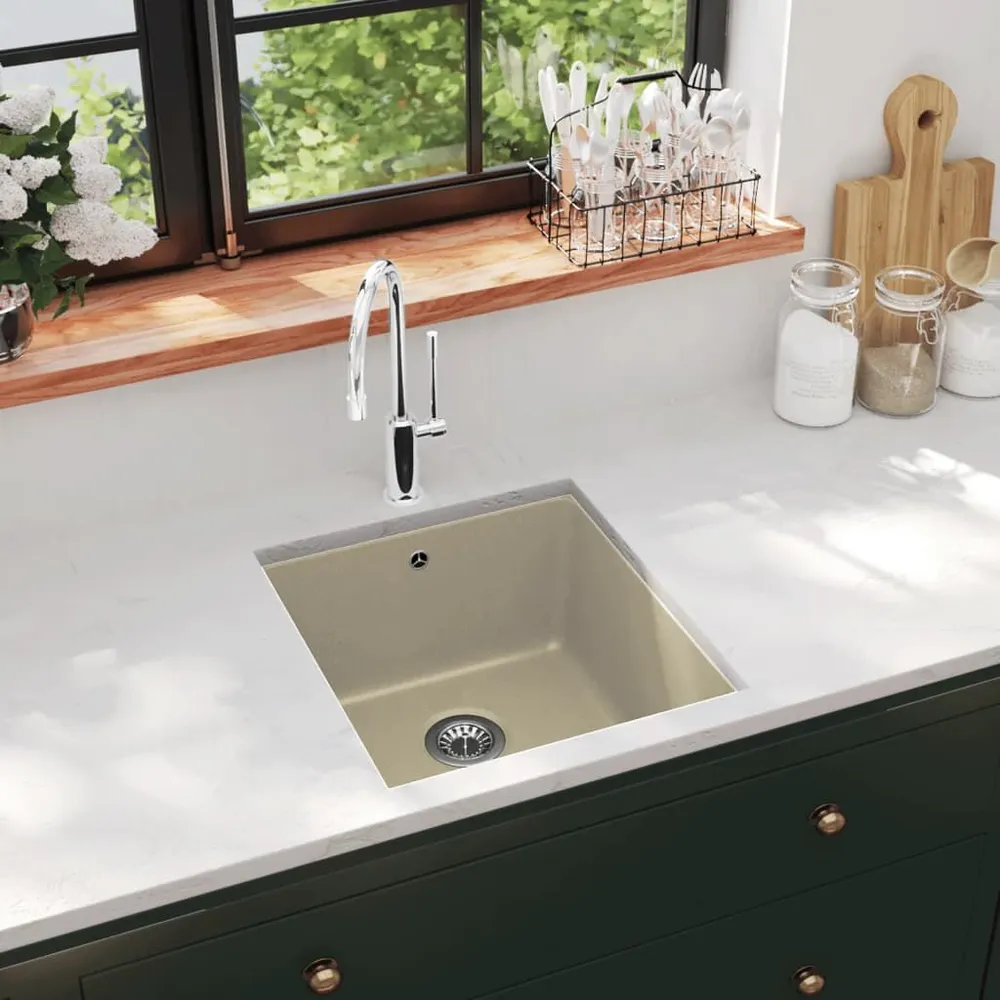 Évier de cuisine Granit Seul lavabo Écru